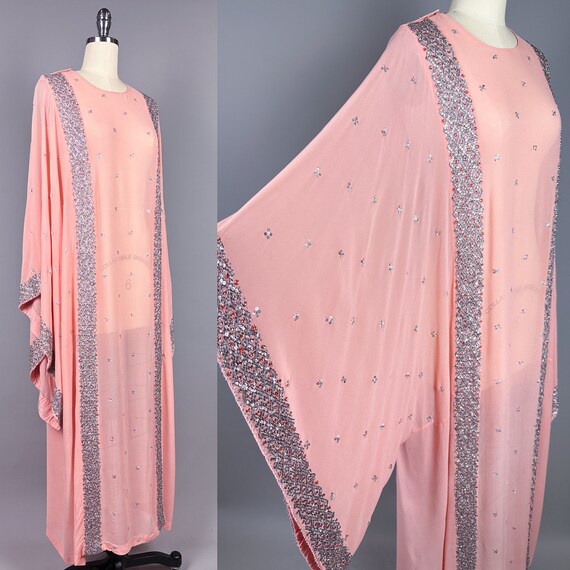 Vintage 1960s Dress | OSFM | Dreamy Peach Kimono … - image 1