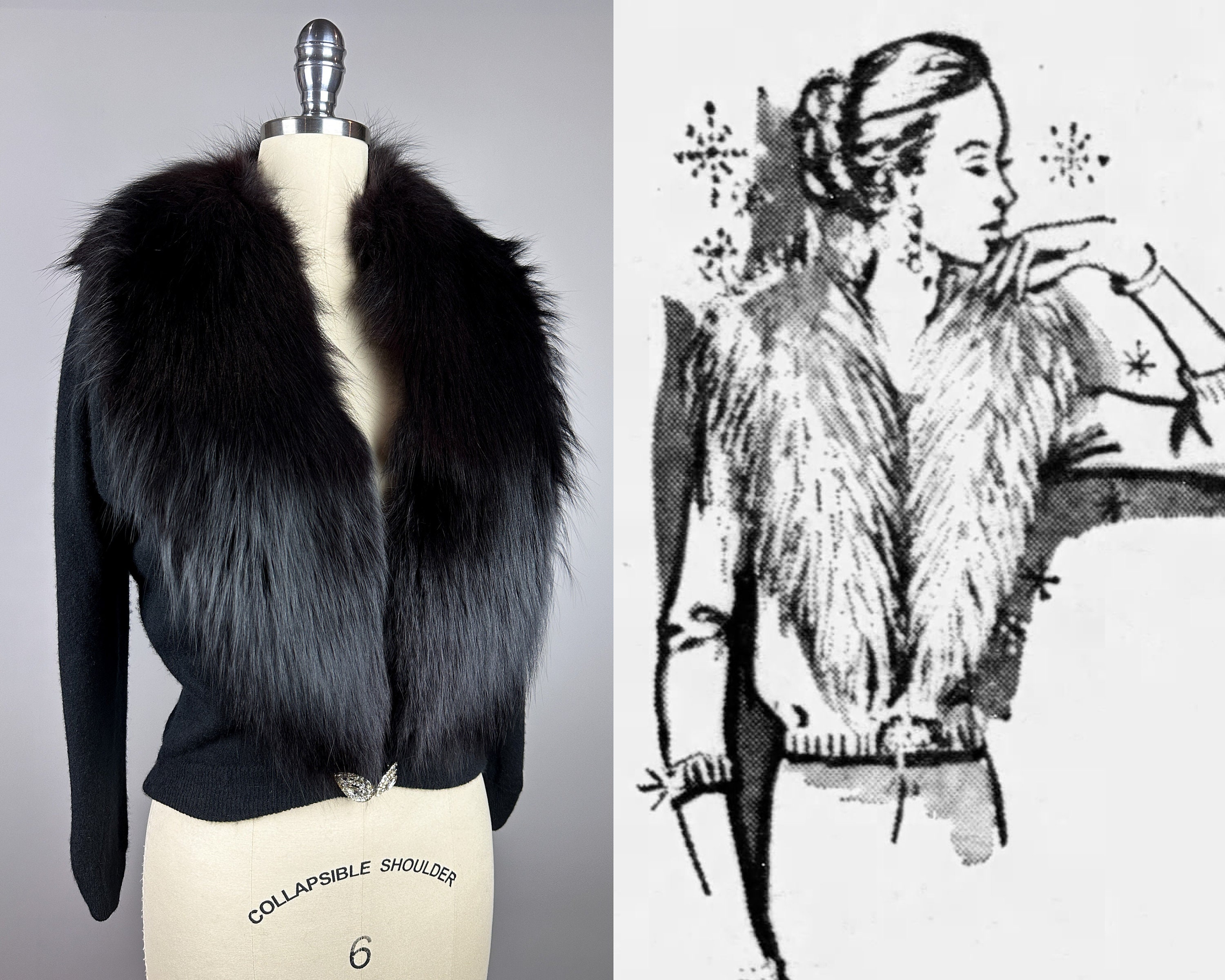 Vintage Authentic Mink Fur Collar for Sweater Jacket or Coat Satin Lin –  PennAntique