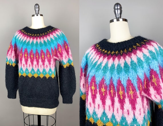 Vintage Hand Knit Mohair Sweater by Lillunn of Nor