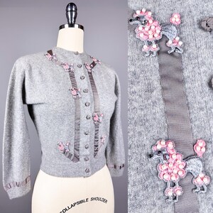 50s Poodle Cardigan - Etsy 