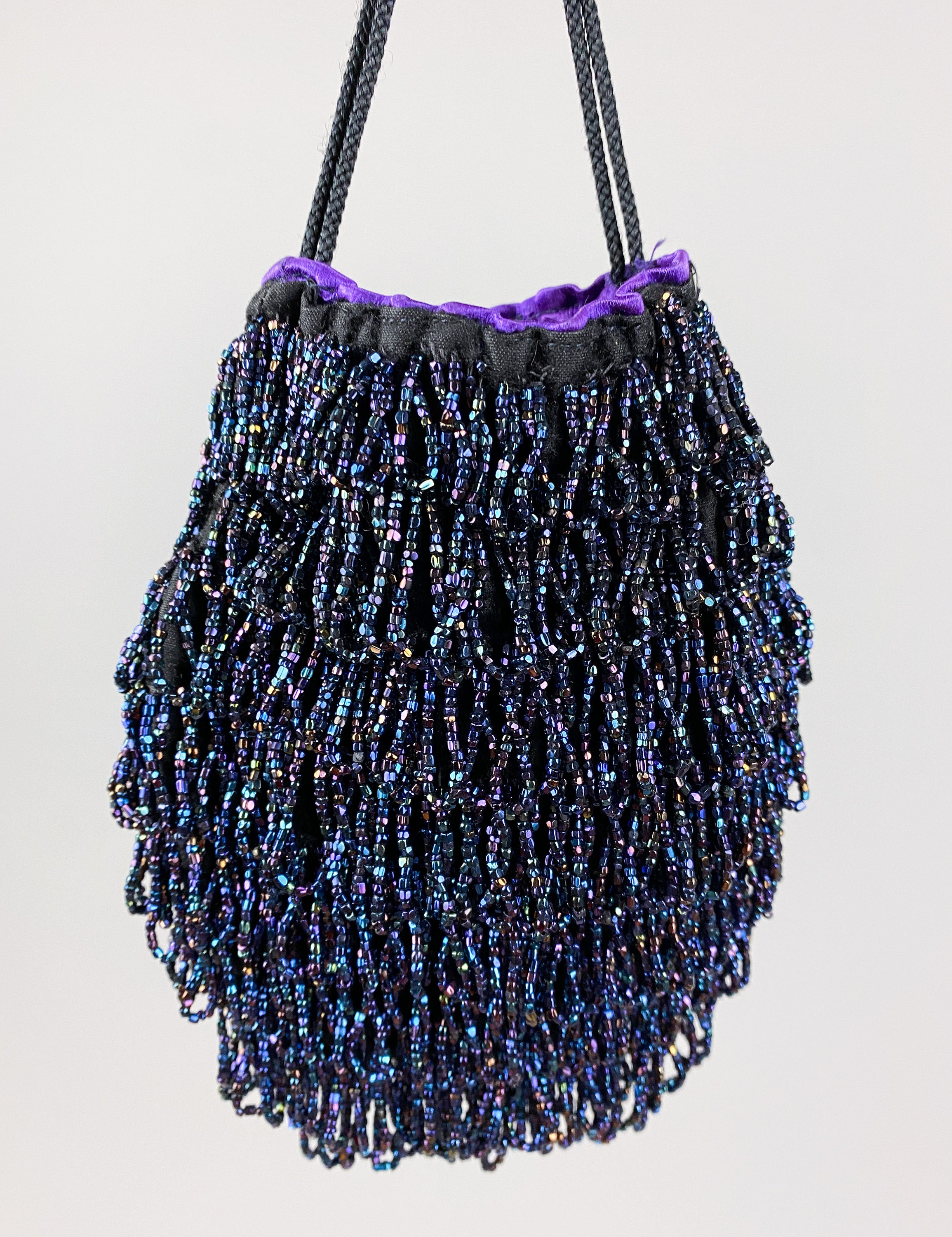 Vintage Beaded Flapper Reticule Bag Purse