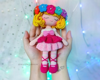 Modèle de poupée au crochet, amigurumi, modèle Sleeping Liling, modèle de crochet pdf