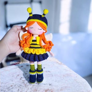 Pretty Bee Crochet Doll Pattern: Amigurumi PDF (English)