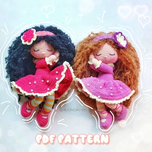 Crochet doll pattern, amigurumi doll pattern, Sleeping Emmy doll pattern, pdf crochet pattern