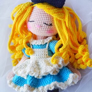 Crochet doll pattern, amigurumi doll pattern, Sleeping Alice pattern,  pdf crochet pattern, English pattern, pdf pattern,  amigurumi pattern