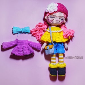 Crochet doll pattern, amigurumi doll, Sleeping Mia pattern,  pdf crochet pattern, English pattern