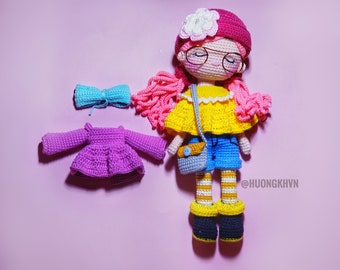 Crochet doll pattern, amigurumi doll, Sleeping Mia pattern,  pdf crochet pattern, English pattern