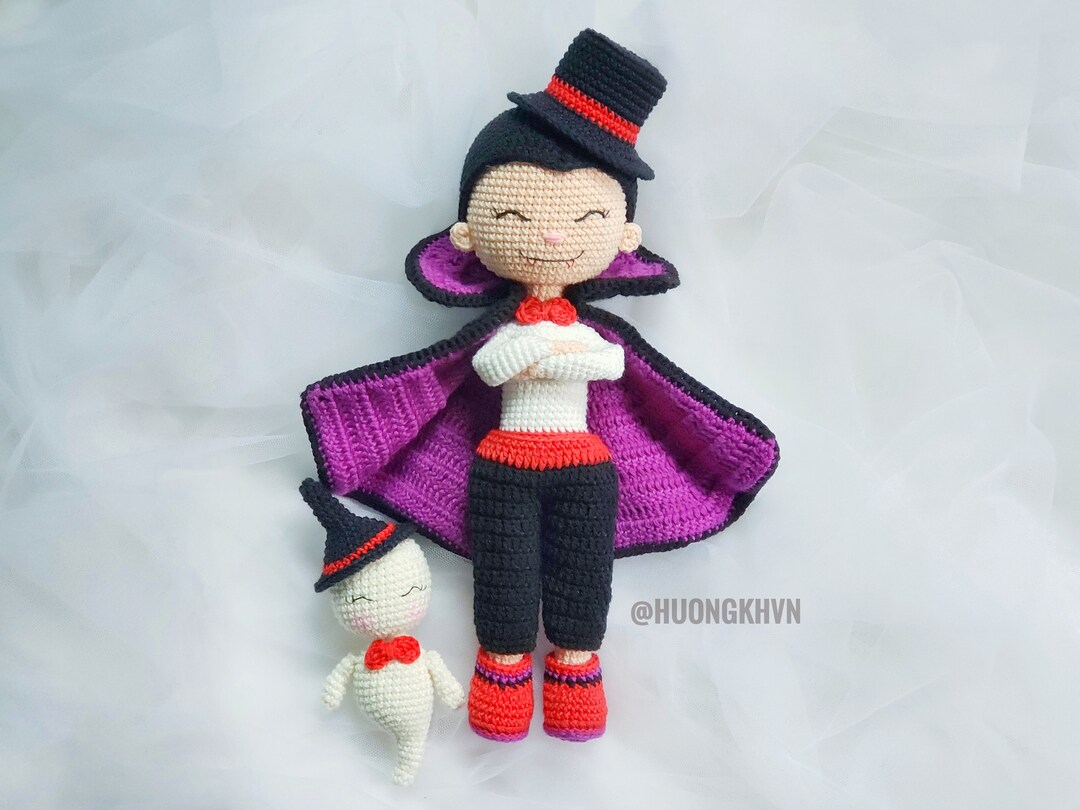 Crochet Doll Pattern, Amigurumi, Dracula Pattern, Pdf Crochet Pattern ...