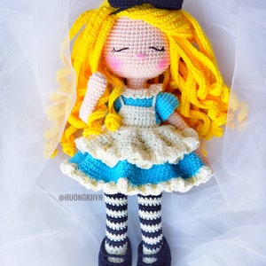 Crochet doll pattern, amigurumi doll pattern, Sleeping Alice pattern,  pdf crochet pattern, English pattern, pdf pattern,  amigurumi pattern