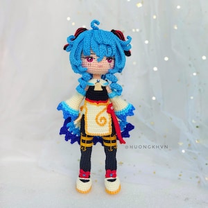 Crochet doll pattern, crochet Ganyu doll pattern, Ganyu Genshin Impact, Amigurumi Ganyu, Amigurumi Genshin Impact pdf pattern