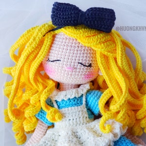 Crochet doll pattern, amigurumi doll pattern, Sleeping Alice pattern,  pdf crochet pattern, English pattern, pdf pattern,  amigurumi pattern