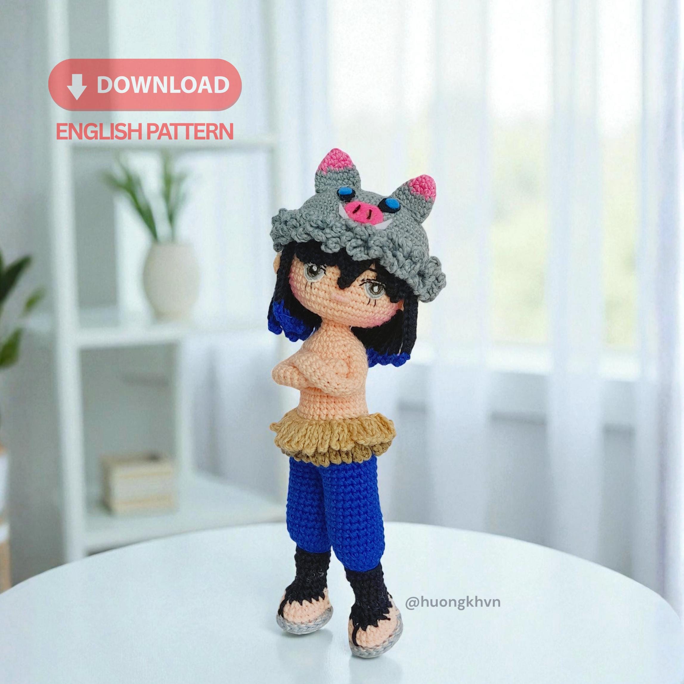 Inosuke Van Pattern Inosuke Hashibira Crochet Pattern, Demon Slayer Amigurumi PDF, Anime ...