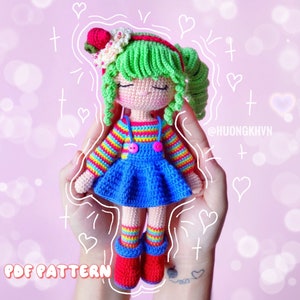 Crochet doll pattern, amigurumi pattern, Elly pattern,  pdf crochet pattern, English pattern