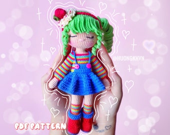 Schema bambola all'uncinetto Elly: Amigurumi PDF (inglese)