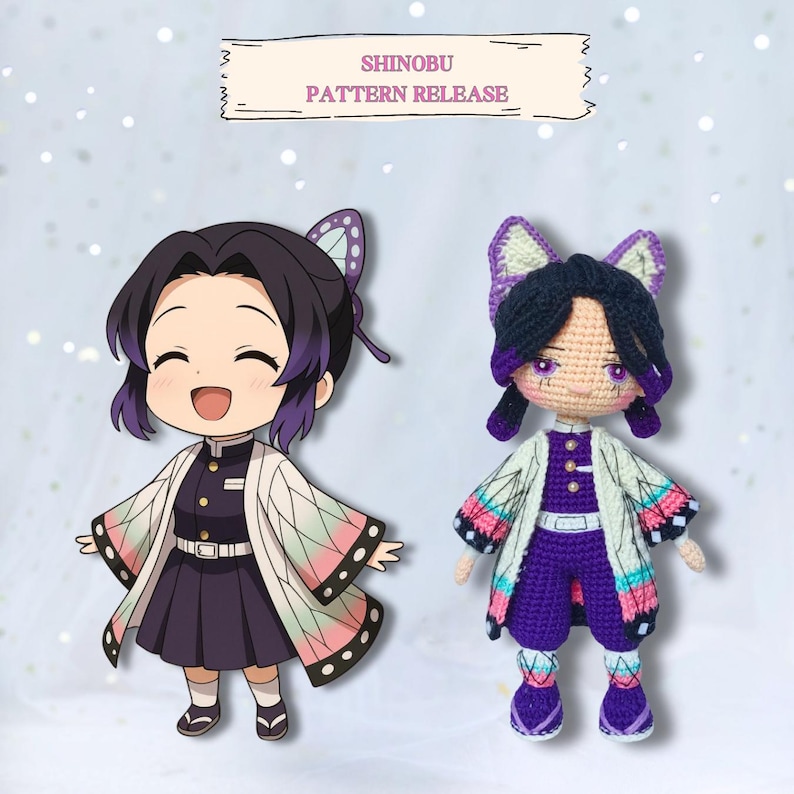 Shinobu Kocho Crochet Pattern, Demon Slayer Amigurumi PDF, Anime Doll ...