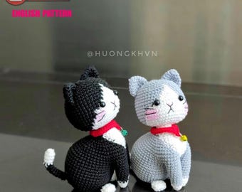 Tuxedo Kitten Amigurumi Crochet Pattern: Easy Cat Doll (PDF Pattern)