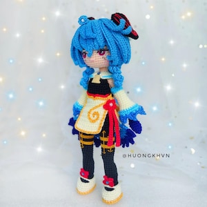 Crochet doll pattern, crochet Ganyu doll pattern, Ganyu Genshin Impact, Amigurumi Ganyu, Amigurumi Genshin Impact pdf pattern