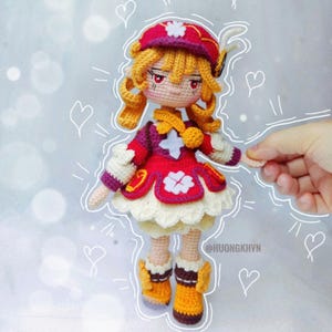 Modèle de poupée au crochet, modèle de poupée Klee au crochet, Klee Genshin Impact/Poupée Amigurumi/patron PDF