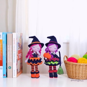 Hübsche Hexe Häkelanleitung: Amigurumi-Puppe (PDF-Häkelanleitung, US-Begriffe, englisch)