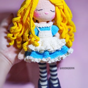 Crochet doll pattern, amigurumi doll pattern, Sleeping Alice pattern,  pdf crochet pattern, English pattern, pdf pattern,  amigurumi pattern