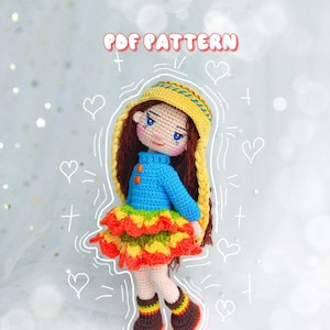 Crochet doll pattern,amigurumi pattern, Gemma pattern, pdf crochet pattern, English pattern