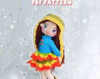 Patroon Gemma gehaakte pop: amigurumi-pdf (Engels)