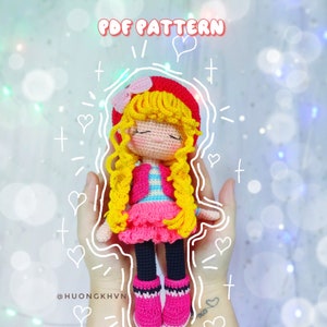 Crochet doll pattern, amigurumi pattern doll , Sleeping Yani pattern, pdf crochet pattern