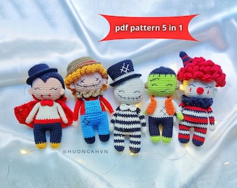 Halloween Amigurumi Doll Crochet Pattern Bundle (5 in 1) (PDF Pattern)