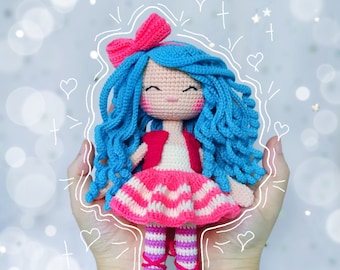 Puppen Häkelanleitung: Happy Lisa Girl Amigurumi (PDF Pattern)