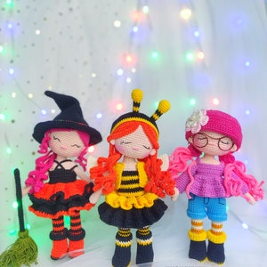 Crochet doll pattern,amigurumi pattern, Pretty bee pattern,  pdf crochet pattern, English pattern