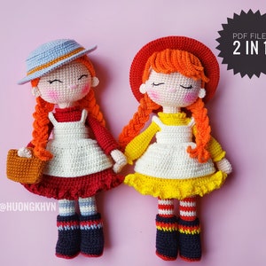 Crochet Doll Pattern: Twin Anne Amigurumi (2 in 1) (PDF Pattern)