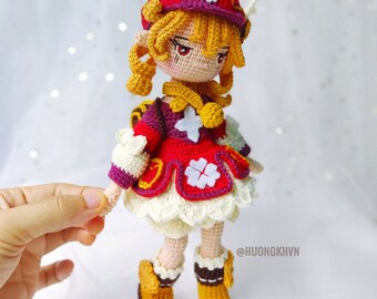 Crochet doll pattern, crochet Klee doll pattern, Klee Genshin Impact/Amigurumi chibi doll/ Amigurumi chibi doll pdf pattern