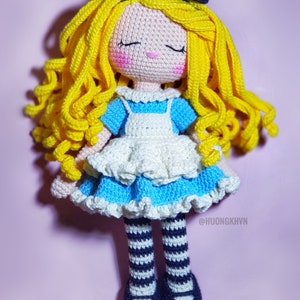 Crochet doll pattern, amigurumi doll pattern, Sleeping Alice pattern,  pdf crochet pattern, English pattern, pdf pattern,  amigurumi pattern