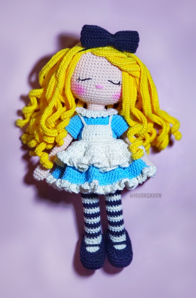 Crochet doll pattern, amigurumi doll pattern, Sleeping Alice pattern,  pdf crochet pattern, English pattern, pdf pattern,  amigurumi pattern
