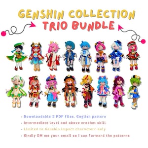 Genshin-impact-haakpatroon: trio-amigurumibundel (pdf)