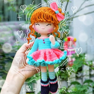 Crochet doll pattern, amigurumi pattern, Happy Lara pattern, pdf crochet pattern