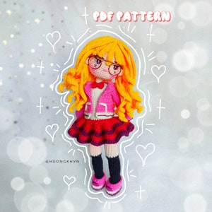 Crochet doll pattern, amigurumi pattern, Mina doll pattern, pdf crochet pattern, doll for kid, handmade doll, crochet doll tutorial