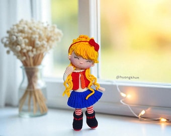 Patroon Happy Laura Crochet Doll: amigurumi-pdf