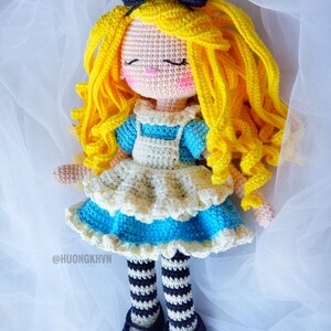 Crochet doll pattern, amigurumi doll pattern, Sleeping Alice pattern,  pdf crochet pattern, English pattern, pdf pattern,  amigurumi pattern