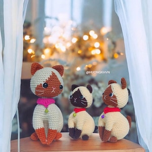 Sitting Siamese Kitten amigurumi pattern | crochet cat pattern | amigurumi cat | crochet Siamese cat| English pattern | easy crochet pattern