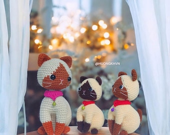 Sitting Siamese Kitten Amigurumi Crochet Pattern (PDF)