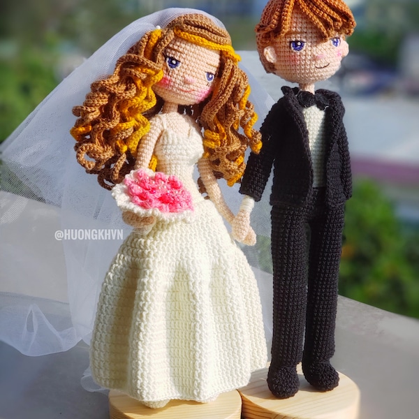 Modèle de poupée au crochet, modèle de poupée amigurumi, modèle de poupée de couple de mariage, modèle de crochet pdf, modèle anglais