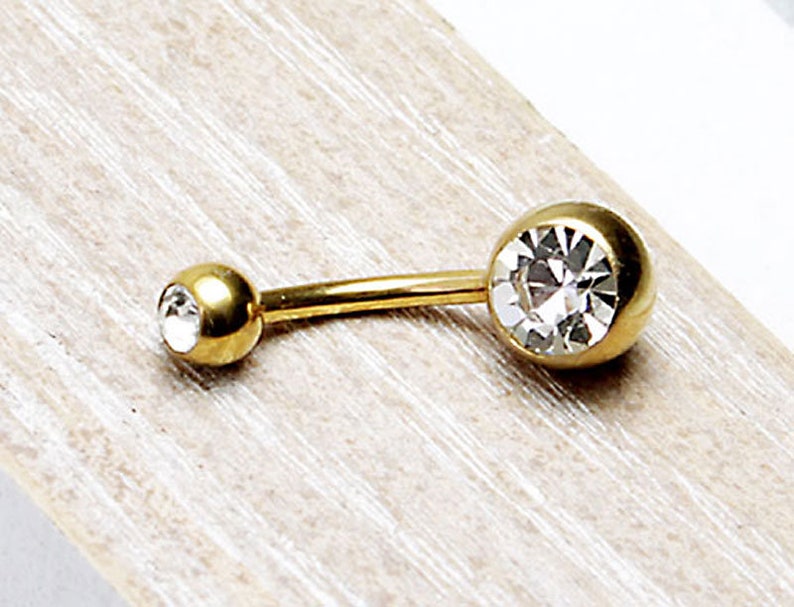 Bauchnabelpiercing Banane Kugel Ball Multicristal Stein Gold Silber Chirurgenstahl Frauen Piercing Körperschmuck Bild 3