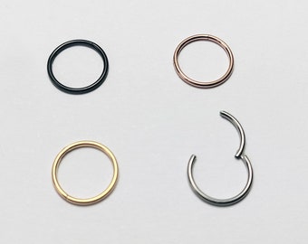 0,8 mm (20 g) anillo de segmento de perforación de nariz tabique anillo de nariz bisagra de labio de pecho clicker muy delgado 10 mm 8 mm 7 mm 6 mm oro plata