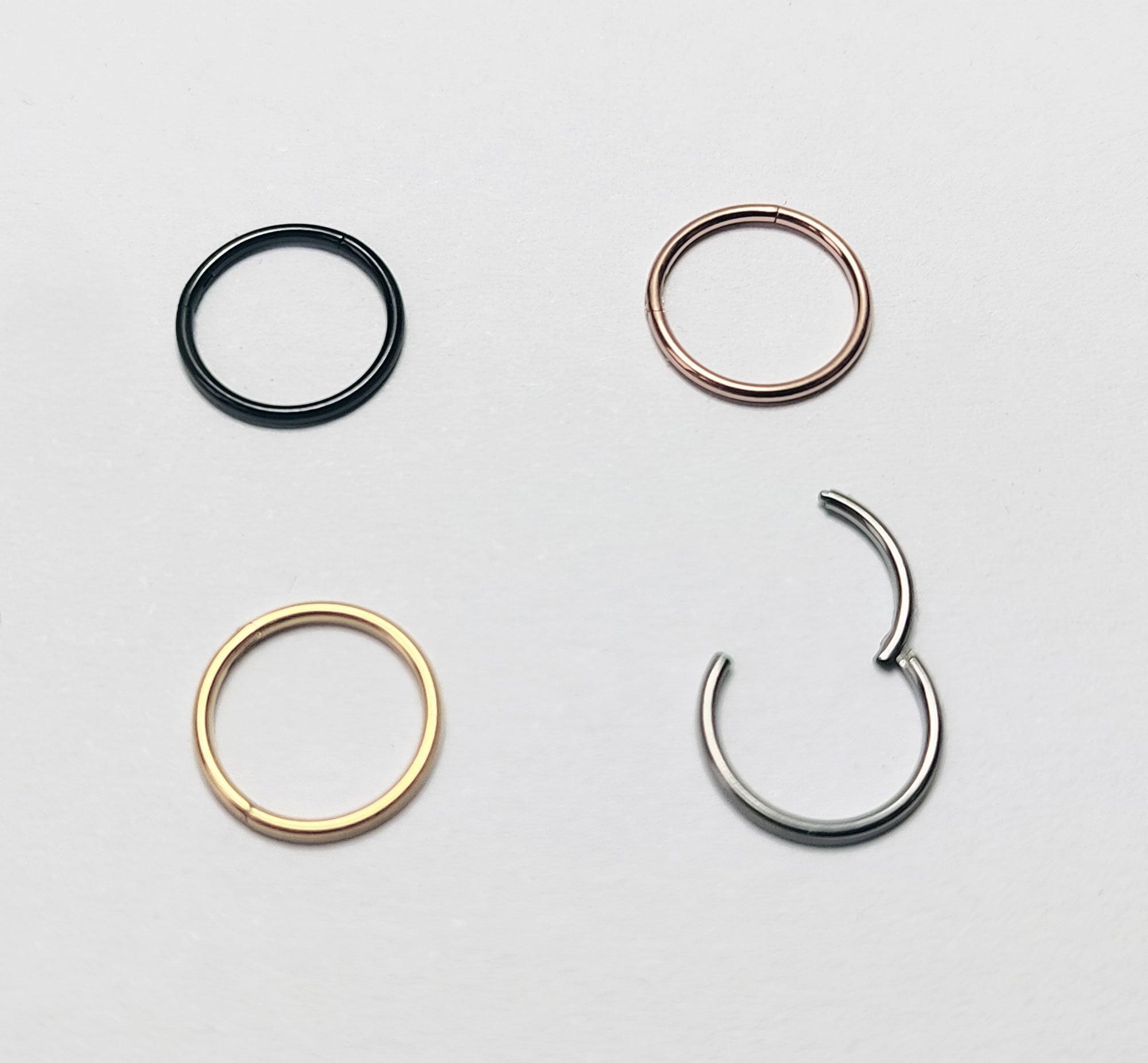 0.8 mm (20 g) nose piercing segment ring septum nose ring breast lip hinge clicker very thin 10 mm 8 mm 7 mm 6 mm gold silver