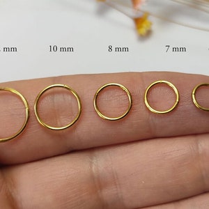 0,8 - 1,6 mm anneau de nez piercing de nez anneau de septum anneau de segment de nez anneau de poitrine lèvre oreille charnière clicker acier chirurgical or fin épais