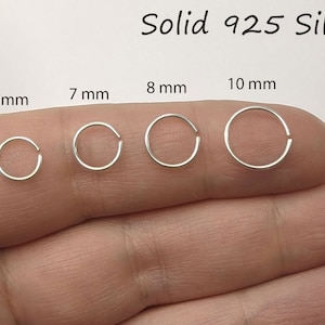 925er Silber 0,8 20g 0,6 22g Nasenring Nasenpiercing Septum Ring Nase Segmentring Lippe Ohr sehr dünn filigran Hoop Ring Tragus Helix Bild 1