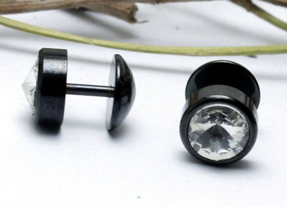 1 Paar 2 Stück fake plug Edelstahl mit Steine Ohrstecker 6 8 10mm 1 Paar 2 Stück fake plug Edelstahl mit Steine Ohrstecker 6 8 10mm
