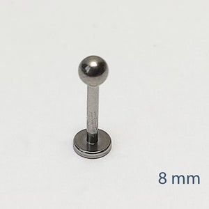 Titan Labret Lippenpiercing Ohrpiercing Tragus Kugel 3 mm Minimalistisches Piercing 6 mm oder 8 mm hypoallergen