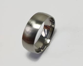 Matt Edelstahlring Fingerring Ring Edelstahl Silber Herren Männer Ring einfach schlicht 8 mm breit dicker Herrenring Männerringe